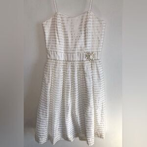 Lilly Pulitzer NWT white/gold metallic strapless Kerry dress Size 6
